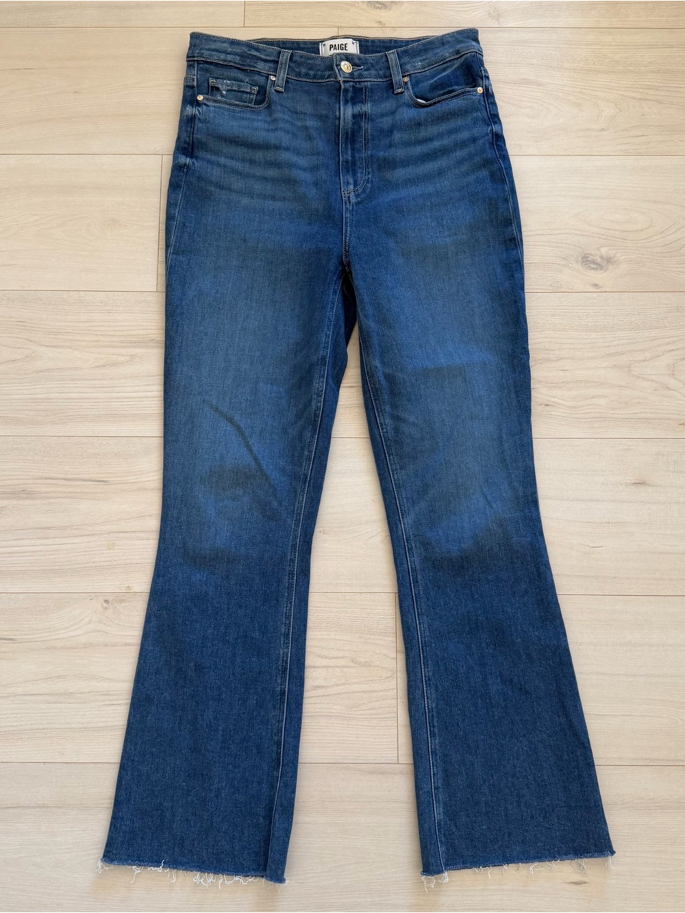 PAIGE Claudine Dark Blue Straight Leg Jeans